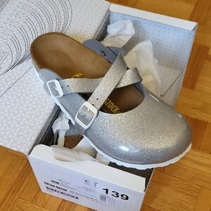 Birkenstock Dorian Clog Shoes - White Silver